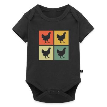 Chicken Chickens Rooster Farmer Retro Farm Gift - Baby Premium short-sleeve bodysuit - black - Front