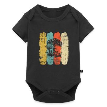Mushroom Mushrooms Boletus Toadstool Retro Gift - Baby Premium short-sleeve bodysuit - black - Front