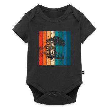 Mushroom Mushrooms Boletus Toadstool Retro Gift - Baby Premium short-sleeve bodysuit - black - Front