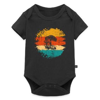 Mushroom Mushrooms Boletus Toadstool Retro Gift - Baby Premium short-sleeve bodysuit - black - Front