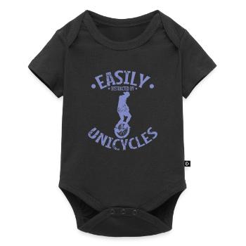 Easily Distracted by Unicycles - Baby Premium short-sleeve bodysuit - black - Front