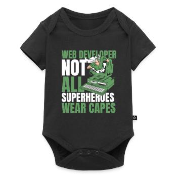 Web Entwickler Webdeveloper Superheld - Baby Premium Kurzarmbody - Schwarz - Vorne