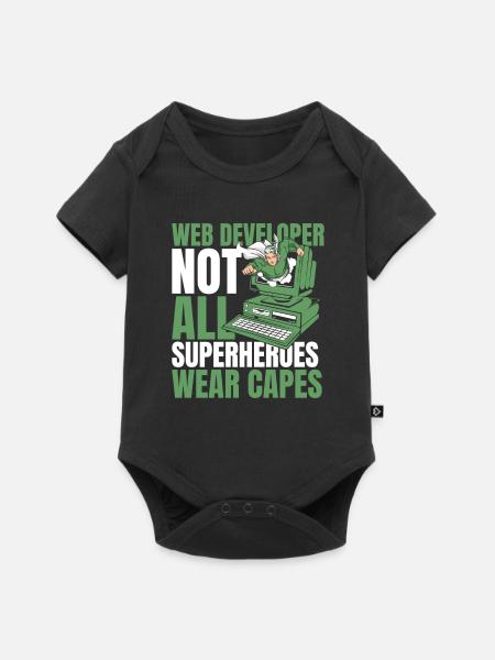 Web Entwickler Webdeveloper Superheld - Baby Premium Kurzarmbody - Schwarz