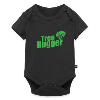 Tree Hugger Natur Wälder Blätter - Baby Premium Kurzarmbody - Schwarz - Vorne