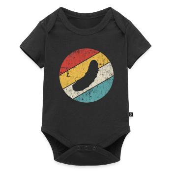 Gurke Gewürzgurke Kreis Retro Geschenk - Baby Premium Kurzarmbody - Schwarz - Vorne