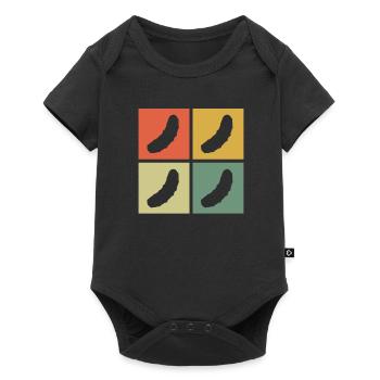 Concombre cornichon rétro cadeau - Body à manches courtes Premium Bébé - noir - Devant