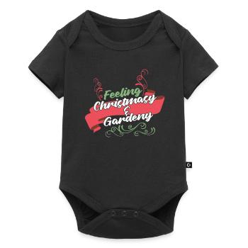 Hobbygärtner Garten Weihnachtlich - Baby Premium Kurzarmbody - Schwarz - Vorne