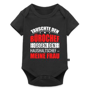 Chef ist jetzt meine Frau für Rentner im Ruhestand - Baby Premium Kurzarmbody - Schwarz - Vorne