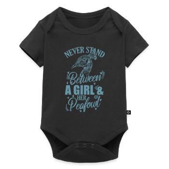 Never stand between a Girls and her Peafowl - Baby Premium short-sleeve bodysuit - black - Front