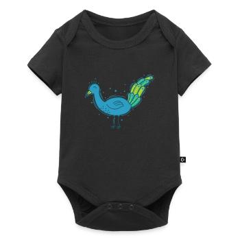 Peacock Animal Colorful Bird Feathers - Baby Premium short-sleeve bodysuit - black - Front