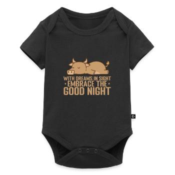 Avec des rêves en vue, embrassez la bonne nuit - Body à manches courtes Premium Bébé - noir - Devant