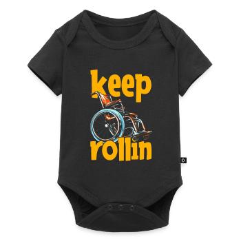 Fauteuil roulant Fauteuil roulant Drôle Keep Rollin - Body à manches courtes Premium Bébé - noir - Devant