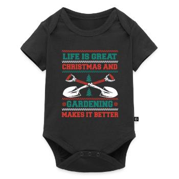 Jardin jardinier amateur Noël dans le jardin - Body à manches courtes Premium Bébé - noir - Devant