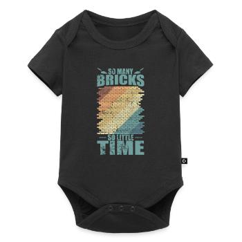So many Bricks, so little time, bricklayers, craftsmen - Baby Premium short-sleeve bodysuit - black - Front
