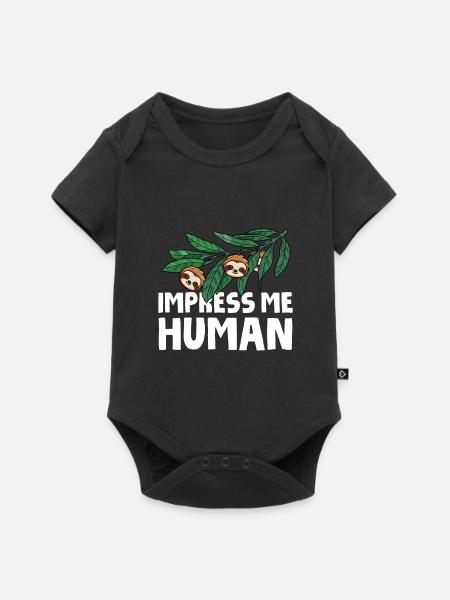 Faultier Cool - Baby Premium Kurzarmbody - Schwarz