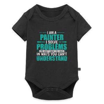 Je suis un peintre je résous des problèmes Profession - Body à manches courtes Premium Bébé - noir - Devant