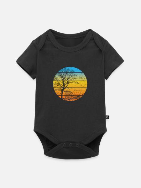 Schnecke mit Baum Schneckenhaus Tier - Baby Premium Kurzarmbody - Schwarz