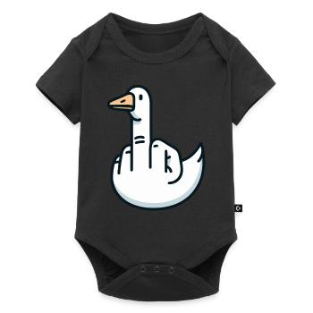 Gänse Finger - Baby Premium Kurzarmbody - Schwarz - Vorne