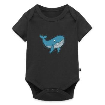 Le rorqual bleu vit dans l’océan aquatique - Body à manches courtes Premium Bébé - noir - Devant