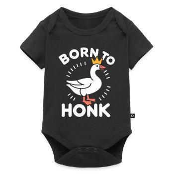 Né pour klaxonner – Royal Goose - Body à manches courtes Premium Bébé - noir - Devant