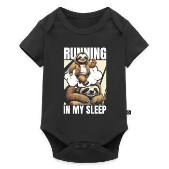 Sloth Funny Sloth Running - Baby Premium short-sleeve bodysuit - black - Front