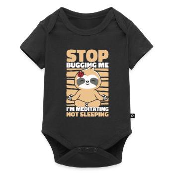 Faultier Faultier Yoga - Baby Premium Kurzarmbody - Schwarz - Vorne