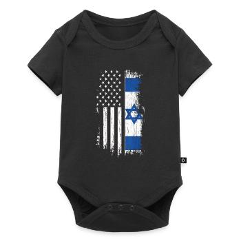 Israël États-Unis - Body à manches courtes Premium Bébé - noir - Devant