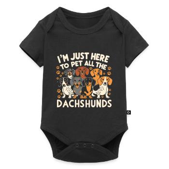 I'm just here to pet all the dachshunds - Baby Premium short-sleeve bodysuit - black - Front