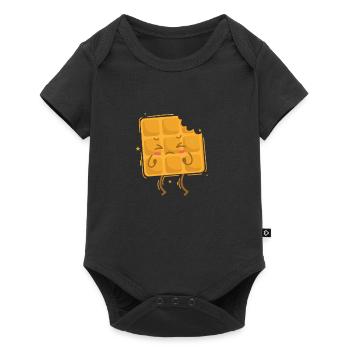 eaten waffle dough pastry snack - Baby Premium short-sleeve bodysuit - black - Front