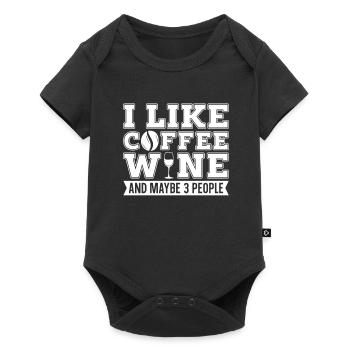 Café Café Café Vin - Body à manches courtes Premium Bébé - noir - Devant