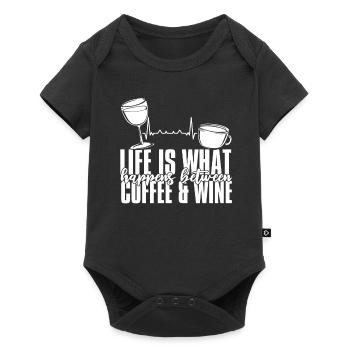 Café Café Café Vin - Body à manches courtes Premium Bébé - noir - Devant