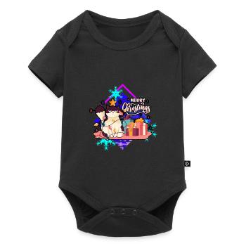 Verärgerte Katze am Baum - Baby Premium Kurzarmbody - Schwarz - Vorne