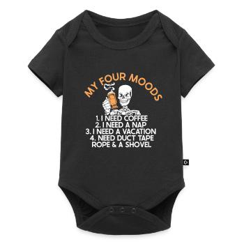Halloween Skelett Kaffee - Baby Premium Kurzarmbody - Schwarz - Vorne