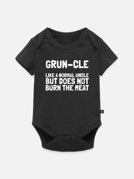 Bbq Grillen Onkel - Baby Premium Kurzarmbody - Schwarz