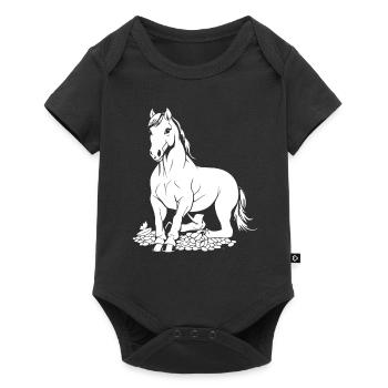 Horse Equestrian - Baby Premium short-sleeve bodysuit - black - Front