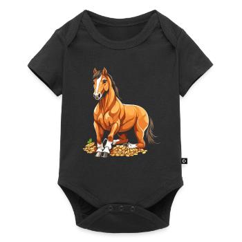 Horse Equestrian - Baby Premium short-sleeve bodysuit - black - Front