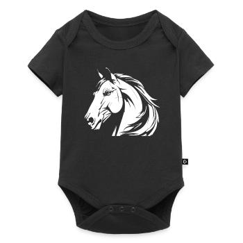 Horse Equestrian Head - Baby Premium short-sleeve bodysuit - black - Front