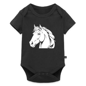 Tête équestre de cheval - Body à manches courtes Premium Bébé - noir - Devant