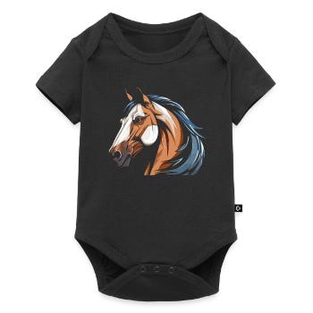Tête équestre de cheval - Body à manches courtes Premium Bébé - noir - Devant