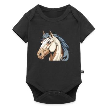Tête équestre de cheval - Body à manches courtes Premium Bébé - noir - Devant