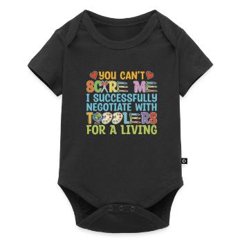 Enseignante de maternelle, assistante maternelle, drôle - Body à manches courtes Premium Bébé - noir - Devant