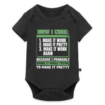 Entwickler Coder Programmierer - Baby Premium Kurzarmbody - Schwarz - Vorne