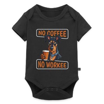 Coffee Cafe Doberman Dog No Coffee No Workee - Baby Premium short-sleeve bodysuit - black - Front