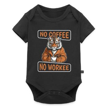 Kaffee Cafe Tiger No Coffee No Workee - Baby Premium short-sleeve bodysuit - black - Front