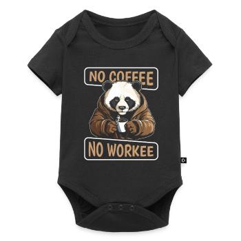 Coffee Cafe Panda Bear No Coffee No Workee - Baby Premium short-sleeve bodysuit - black - Front