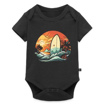 Surfer Surfen Cool Retro Surfer Vintage Surf - Baby Premium short-sleeve bodysuit - black - Front