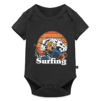 Surfer Surfen Cool Retro Surfer Vintage Surf - Baby Premium short-sleeve bodysuit - black - Front