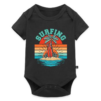 Surfer Surfen Cool Retro Surfer Vintage Surf - Baby Premium short-sleeve bodysuit - black - Front
