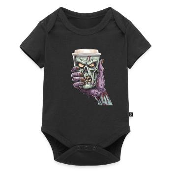 Coffee Cafe Halloween Zombie Hand - Baby Premium short-sleeve bodysuit - black - Front
