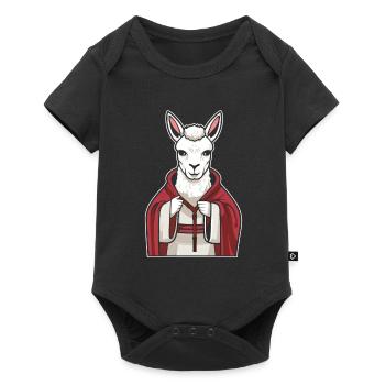 Christian Christianity Lama - Baby Premium short-sleeve bodysuit - black - Front